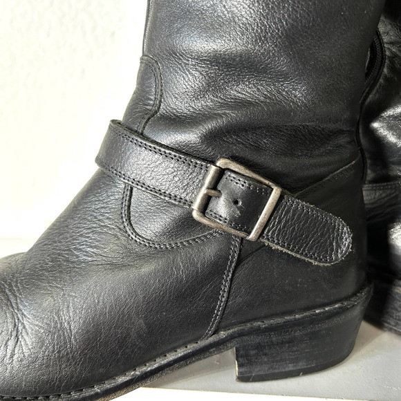 Saks Fifth Avenue | Shoes | 022shoe Saks Fifth Ave Moto Boot  10022-SHOE Saks Fifth Ave Italian Riding Biker Boots 37.5 Black Leather